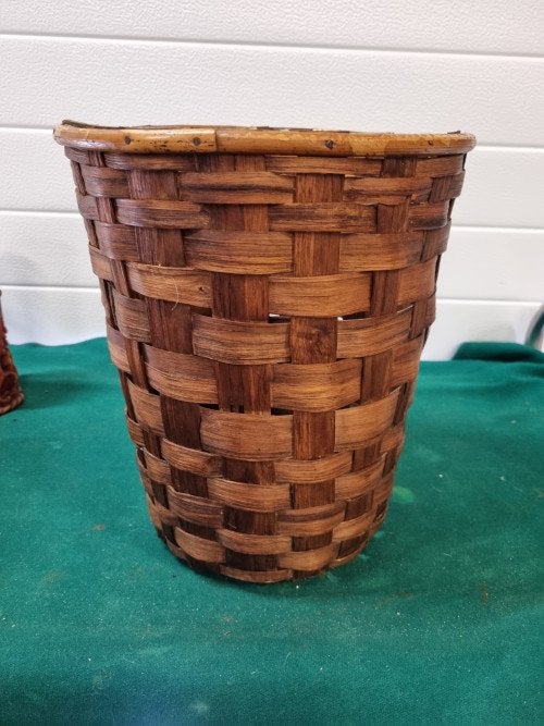 prullenmand vintage gevlochten bamboe, Ophalen of Verzenden, 'T Olde Gre-j, Info@toldegrej.nl, Endepoelstraat 20f Didam