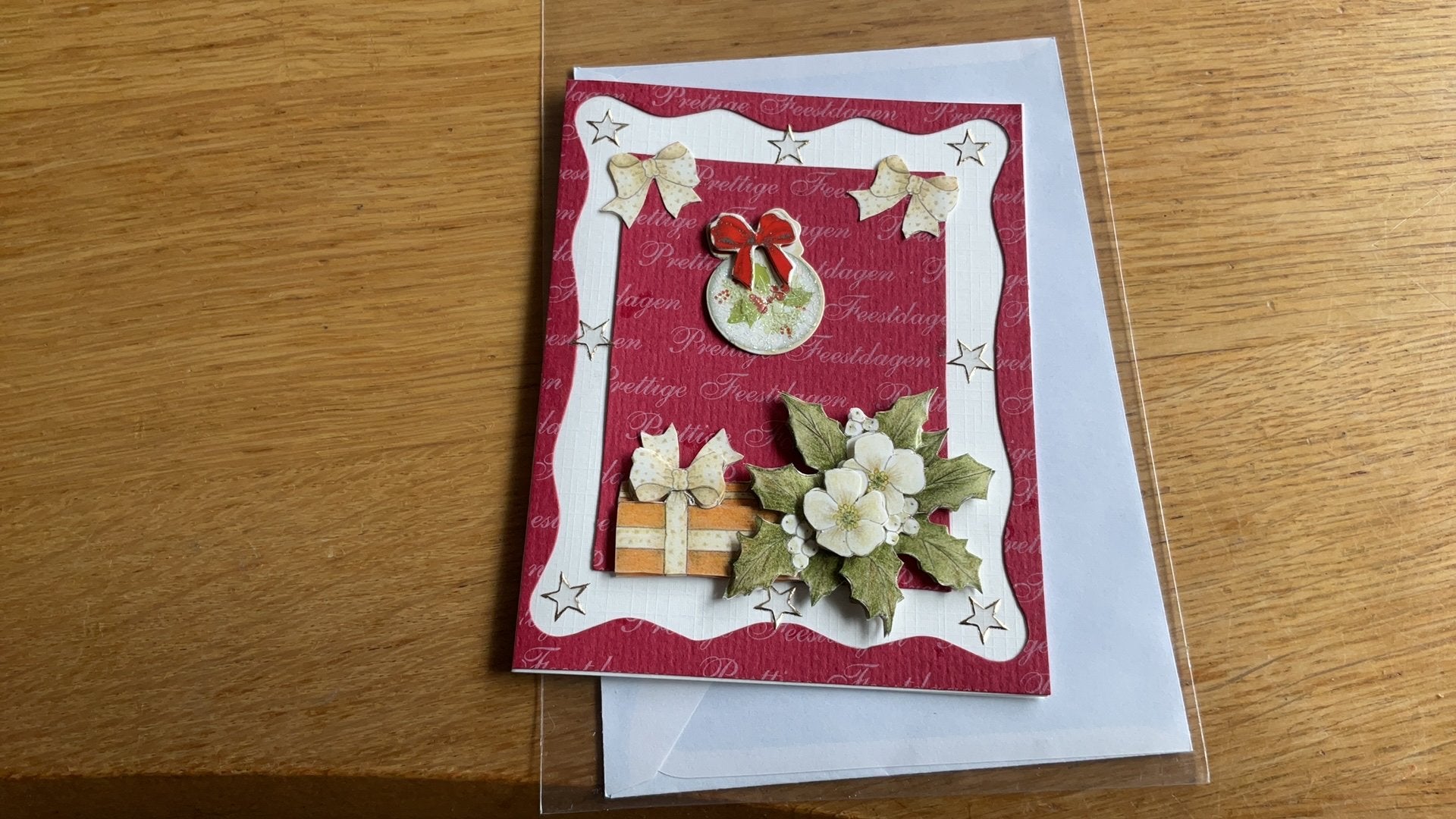 Zelfgemaakte Kerstkaart 23, Hobby en Vrije tijd, Ophalen of Verzenden, Nieuw, Kerst