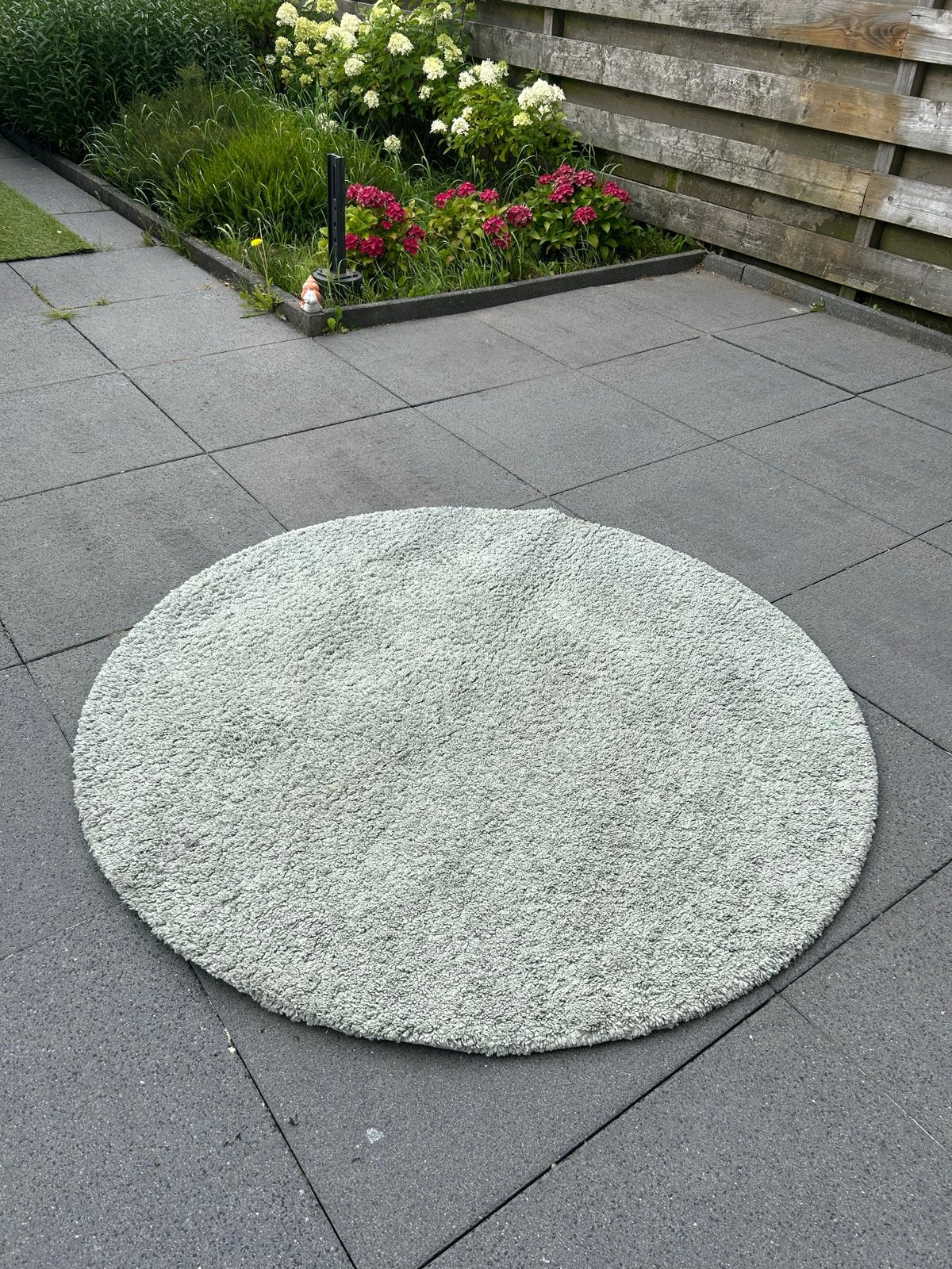 IKEA ÅDUM Rond Vloerkleed - Lichtgroen (130 cm), Ophalen, Gebruikt, 100 tot 150 cm, Rond