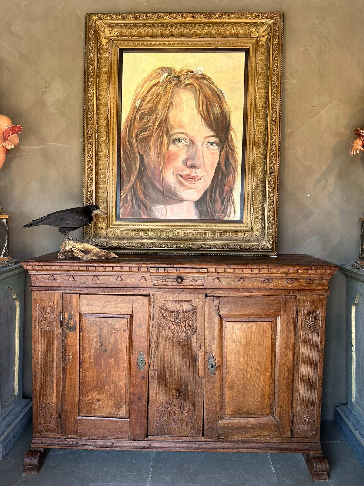 "HENDRICKX " Antieke Eiken Buffet/Proviandkast., Ophalen