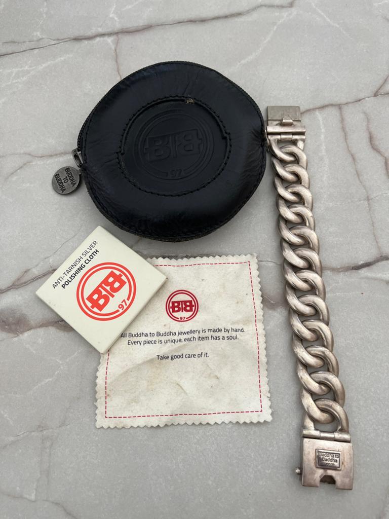 Buddha to Buddha zilveren armband met etui en doekje, Sieraden, Tassen en Uiterlijk, Armbanden, Ophalen of Verzenden, Zo goed als nieuw