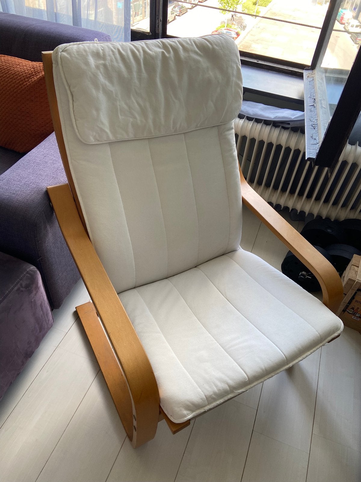 IKEA Poäng fauteuil, Huis en Inrichting, Fauteuils, Ophalen, 75 tot 100 cm, Zo goed als nieuw, Stof