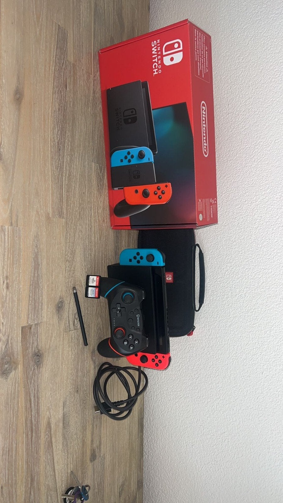 Nintendo Switch met extra controller, games en accessoires, Met games, Met 2 controllers, Ophalen of Verzenden, Zo goed als nieuw