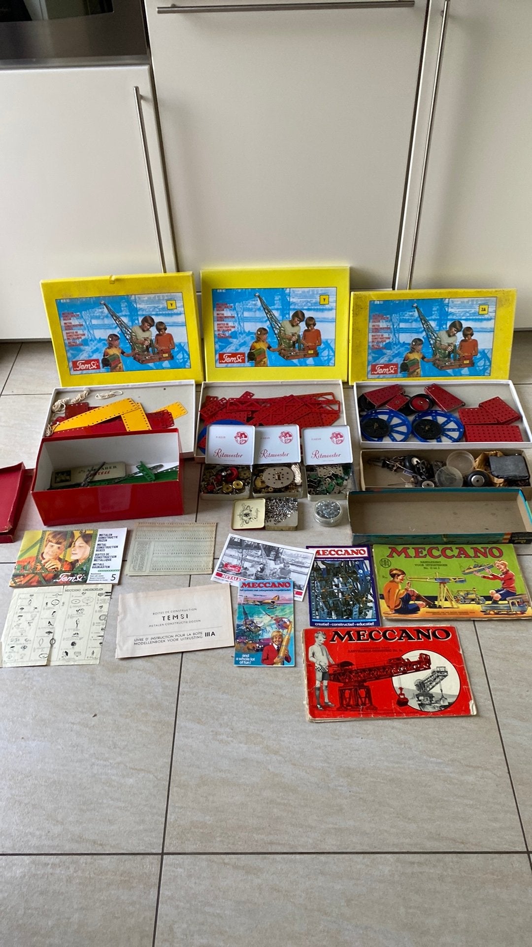 Meccano onderdelen met originele boekjes, Ophalen of Verzenden, Gebruikt