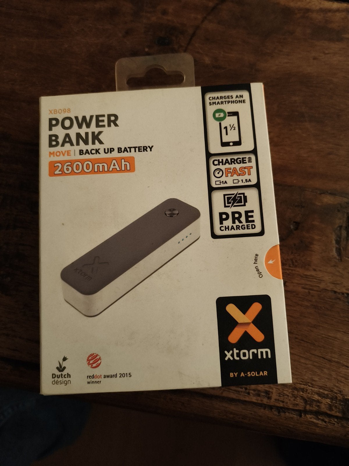 Xtorm Power Bank Move XB098 - 2600mAh - Nieuw in doos, Telecommunicatie, Ophalen of Verzenden, Nieuw, Xtorm