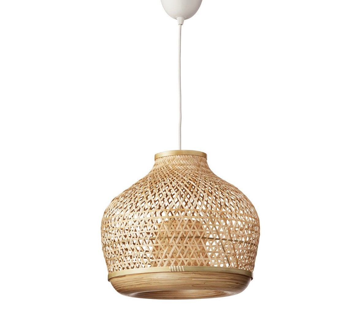 Ikea Misterhult bamboe hanglamp, Ophalen, Overige materialen, Zo goed als nieuw, Sfeervol bamboe