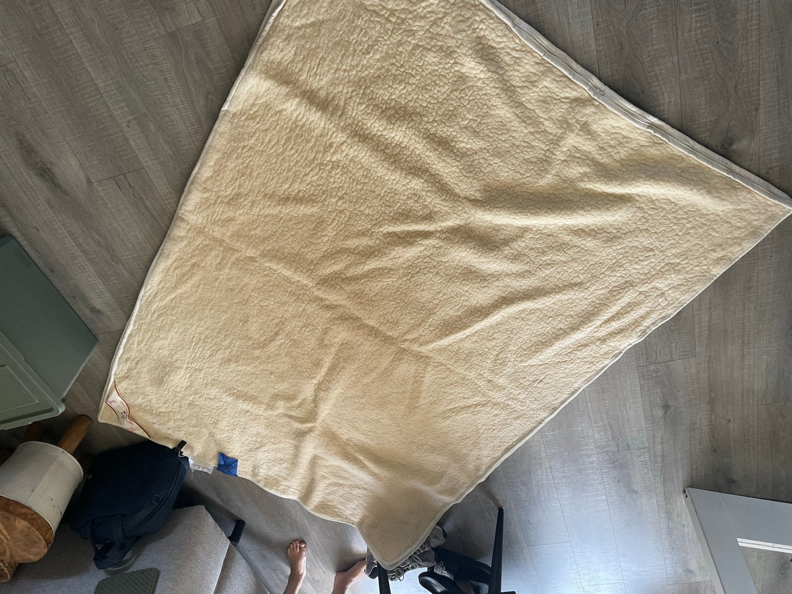 Schapenwollen deken dubbel 186x130cm, Ophalen, Gebruikt, Overige merken, Jongetje of Meisje