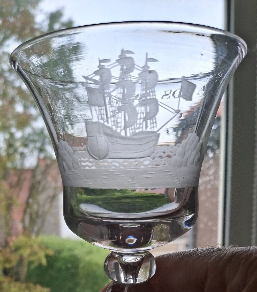 Glas c1745, Driemaster - 'HET LANDS WEL VAAREN', Ophalen of Verzenden