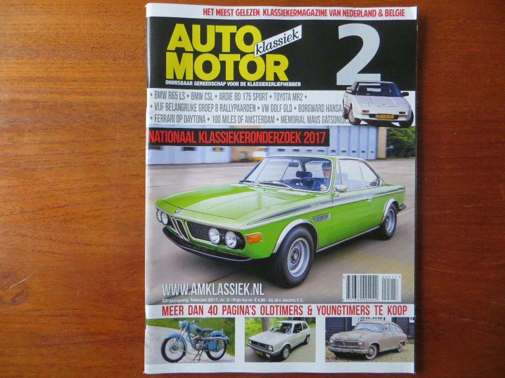 Auto Motor Klassiek 2 2017 BMW CLS, Volkswagen Golf GLD, MR2, Ophalen of Verzenden, Nieuw, BMW