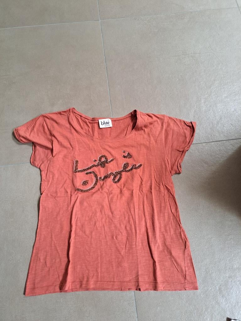 Blue Seven T-shirt met korte mouwen en kraalapplicatie, Oranje, Ophalen of Verzenden, Zo goed als nieuw, Korte mouw