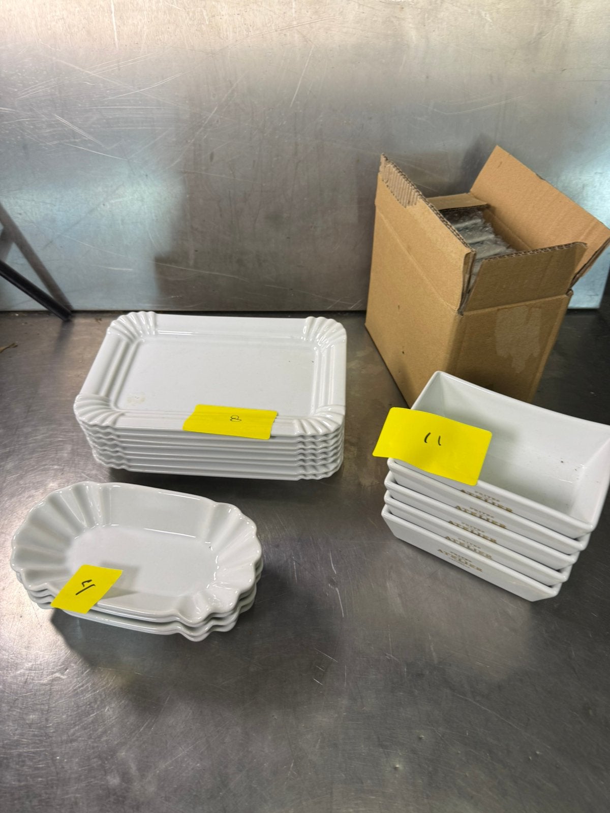 23 porseleinen snack friet bakjes 3 soorten, Ophalen, Overige typen, Zo goed als nieuw, Overige stijlen