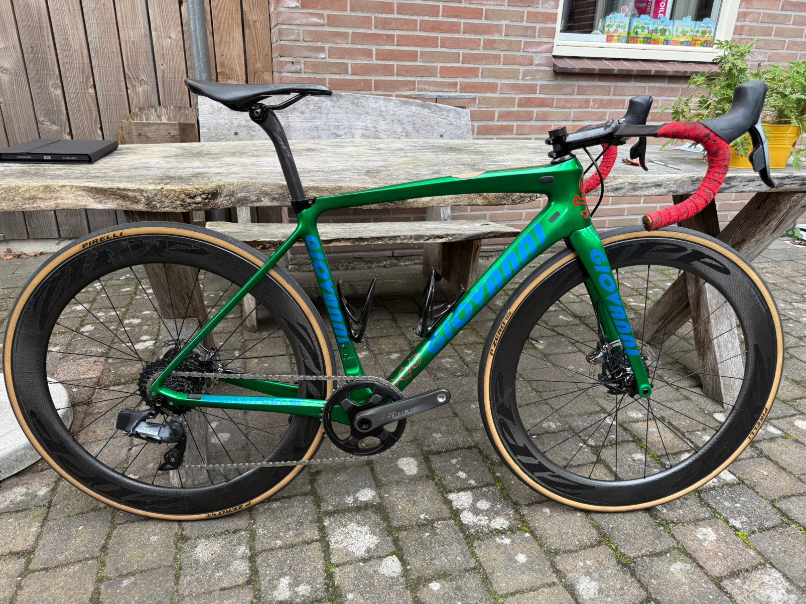 Foto 5 van Giovanni metalic groene racefiets (prorace),