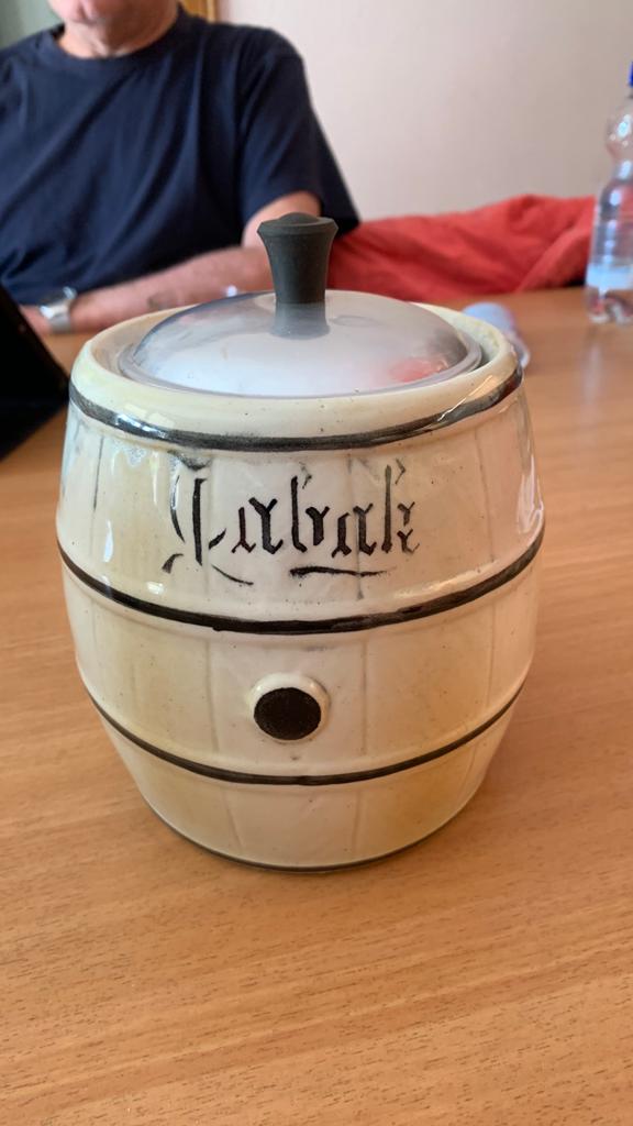 Tabakspot met deksel. Heel oud. Aardewerk., Ophalen of Verzenden