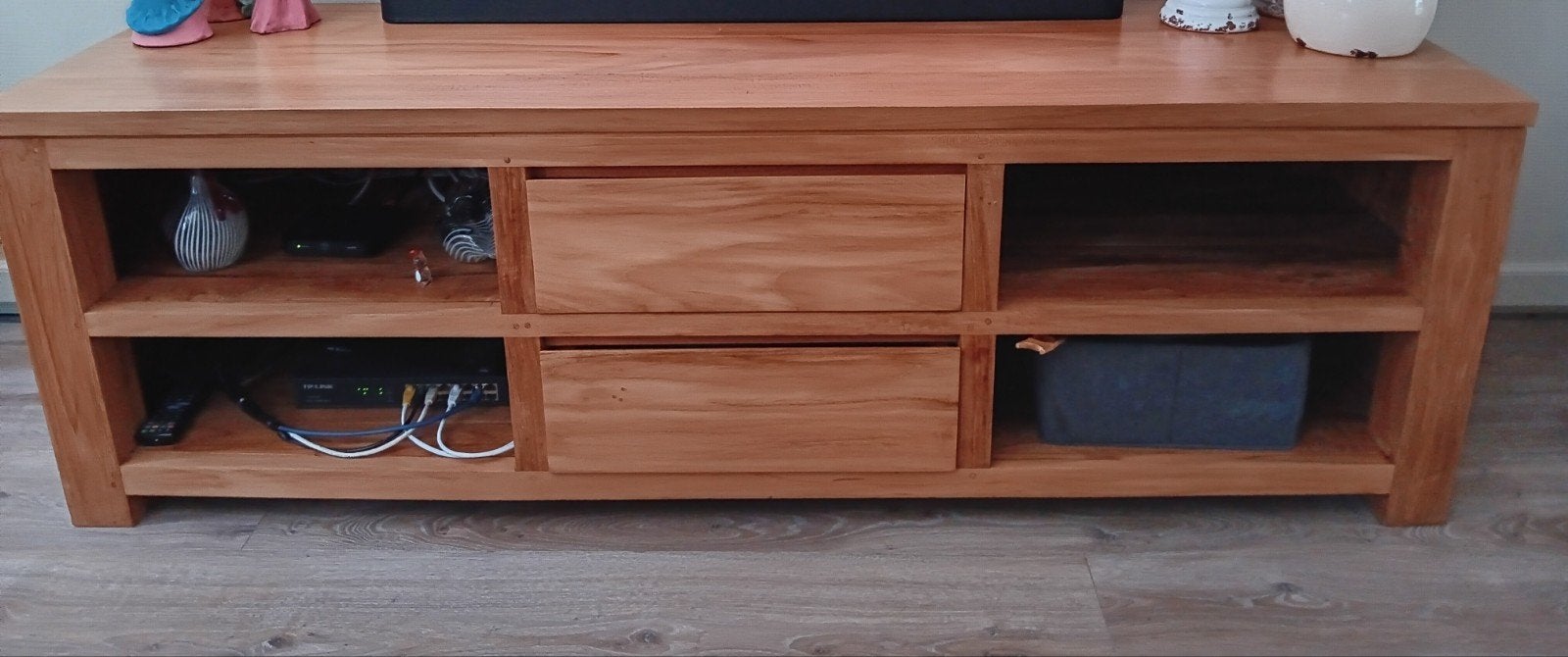 tv meubel teak hout, Ophalen, Gebruikt, 150 tot 200 cm, Teakhout