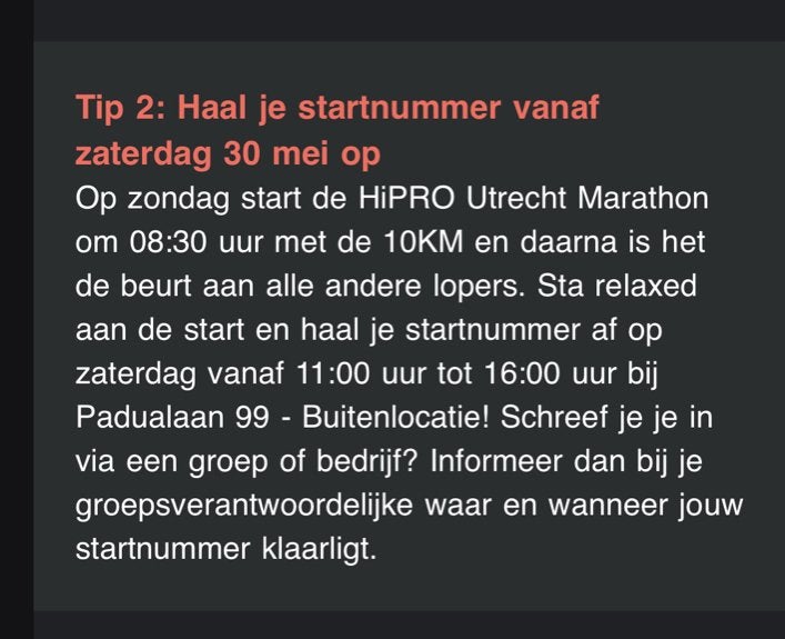 Startnummer halve marathon utrecht 31 mei, Sport en Fitness, Loopsport en Atletiek, Ophalen of Verzenden, Nieuw, Overige typen