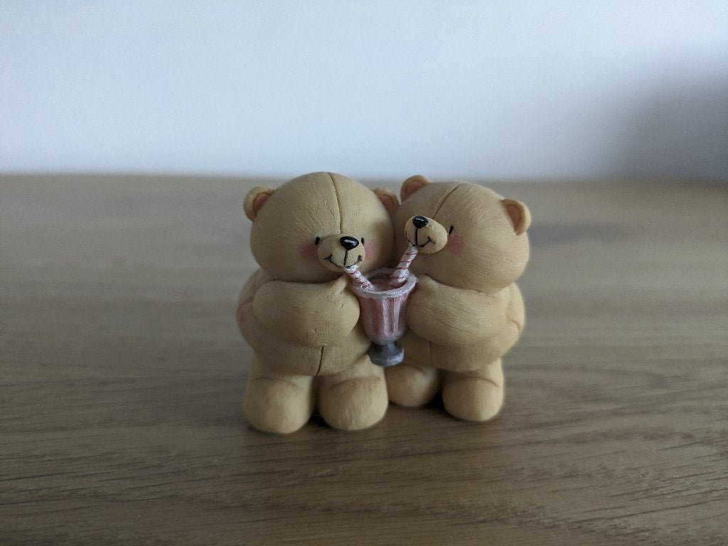Forever Friends beeldje (2 beren met milkshake), Ophalen of Verzenden, Zo goed als nieuw, Beeldje, Forever Friends