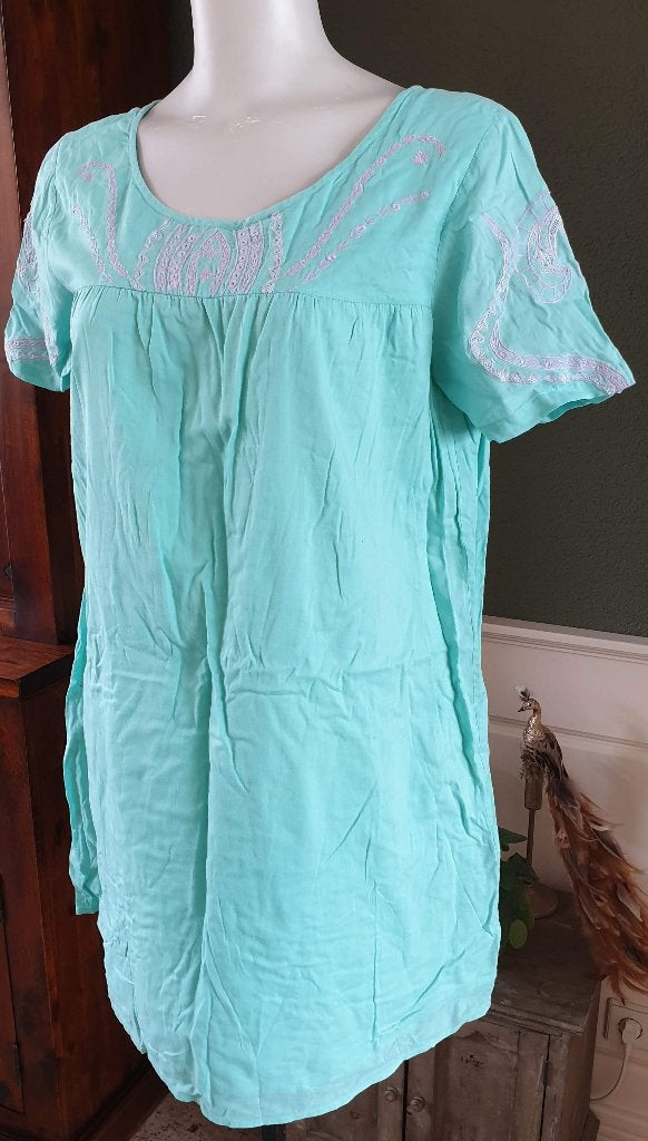 Antik Batik prachtige tuniek mt M 38 40 top, Maat 38/40 (M), Verzenden, Zo goed als nieuw, Groen