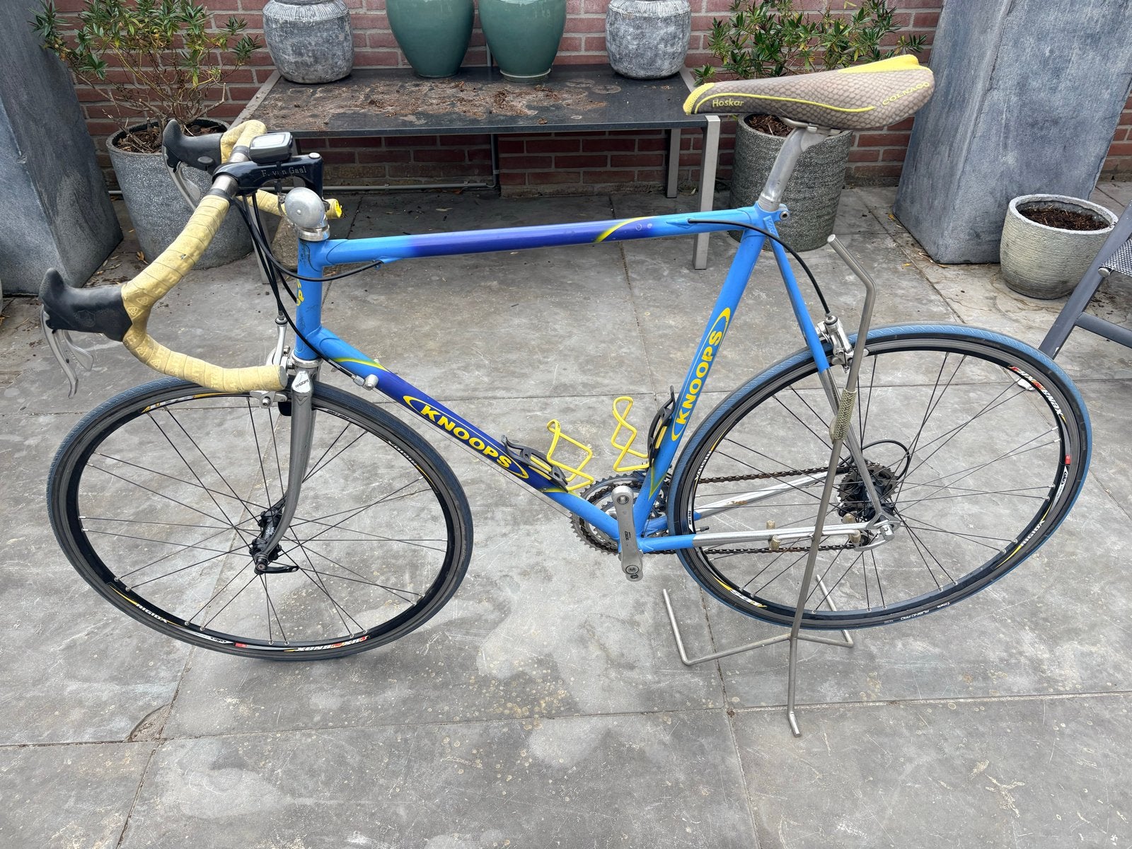 Knoops Wielrenfiets - Blauw/Geel, Fietsen en Brommers, Fietsen | Racefietsen, 28 inch, Gebruikt, Aluminium, 57 tot 61 cm