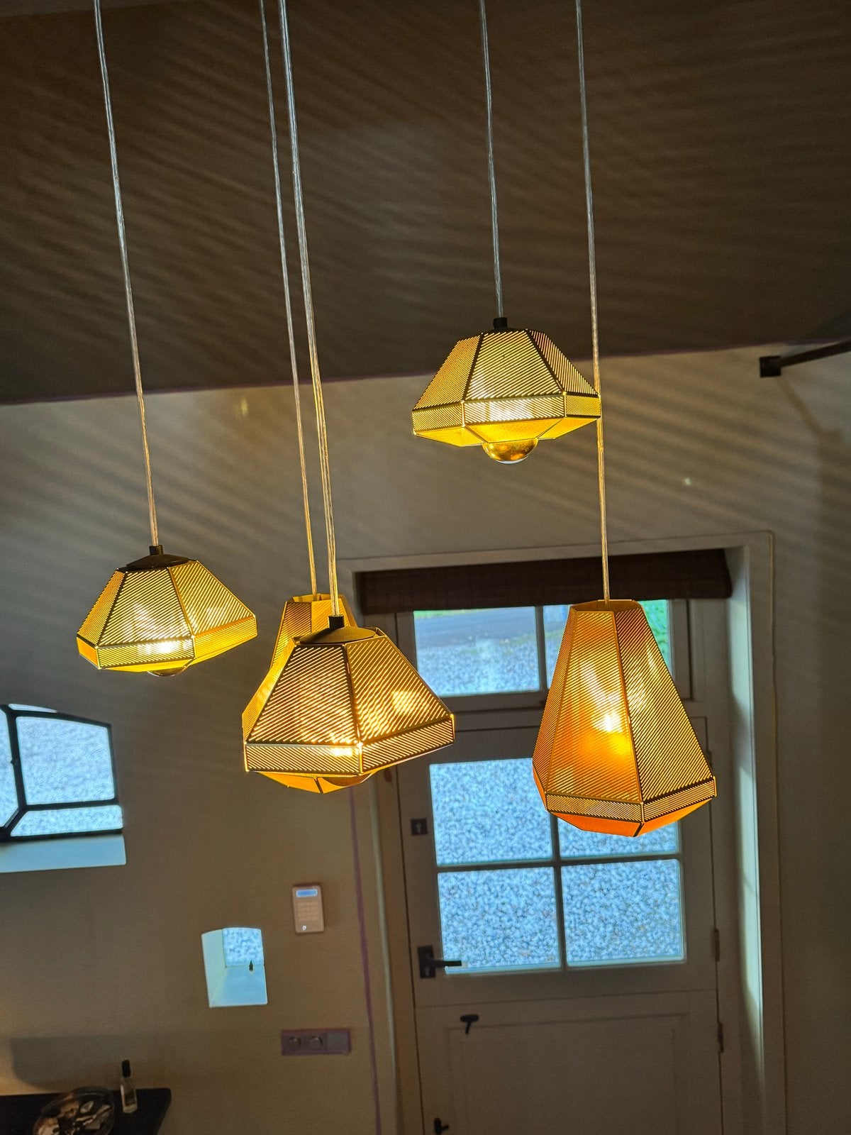 5 Tom Dixon Etch Web Hanglampen - Koperkleurig Design, Ophalen of Verzenden, Gebruikt, Metaal
