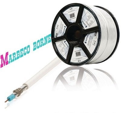 Coax kabel op haspel CATV, 100 m, rond 7 mm, 4G, LTE-Proof