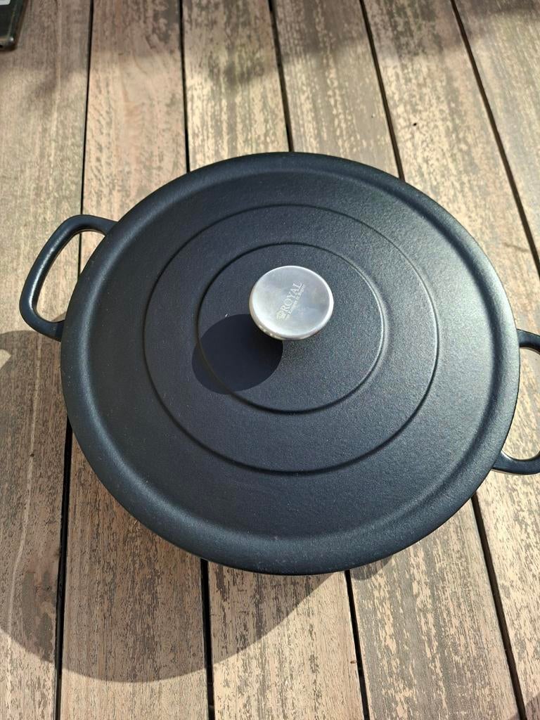 Gietijzeren pan Royal van Kempen & Begeer 28 cm, Ophalen, Gebruikt, Gietijzer, Keramische plaat