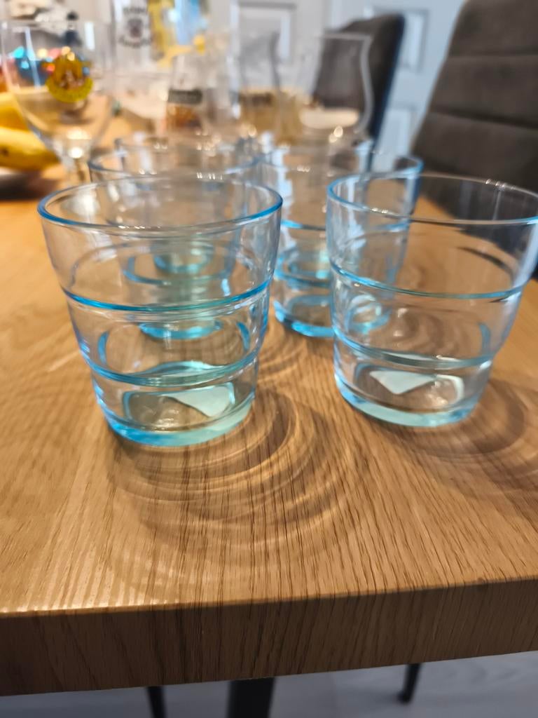 6 waterglazen, Ophalen, Zo goed als nieuw, Overige typen