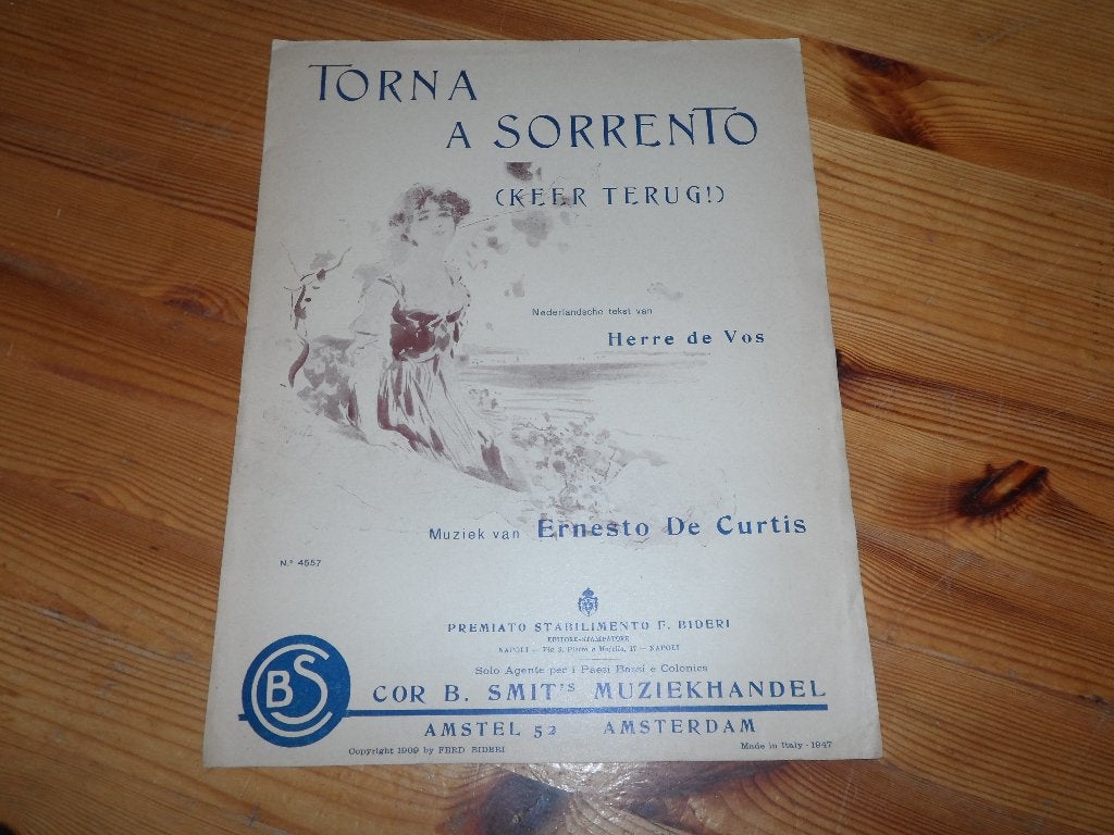 Torna a Sorrento  -  Keer terug - E. de Curtis, Zang, Gebruikt, Ophalen of Verzenden, Artiest of Componist