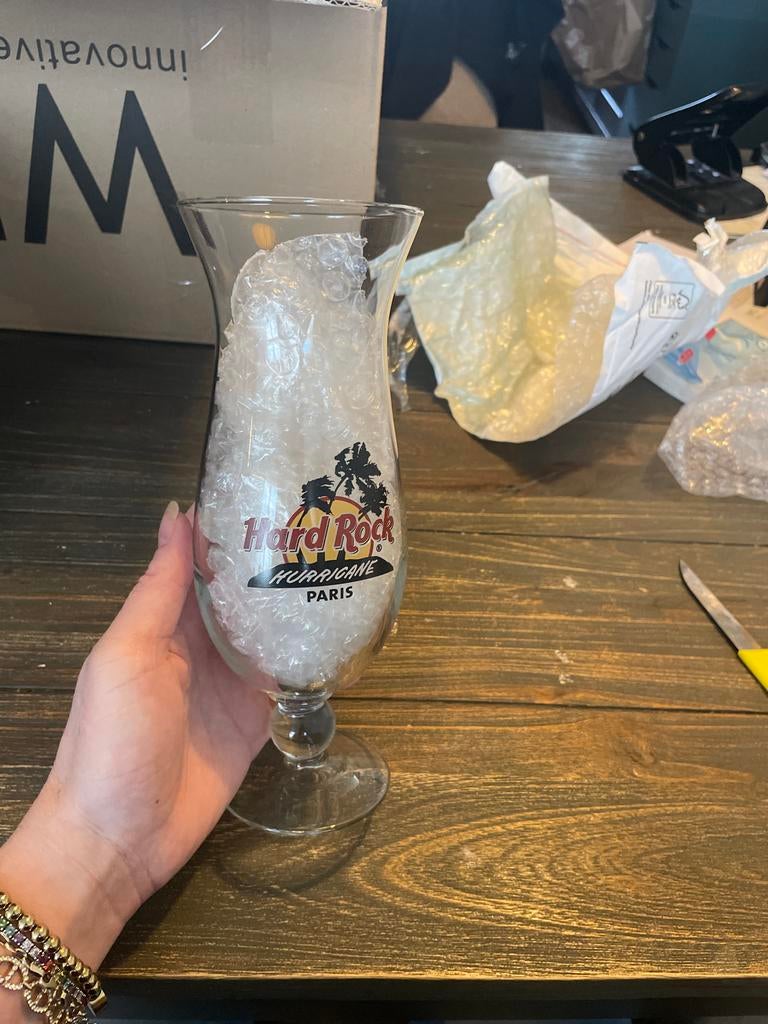 Hard Rock Cafe Hurricane Glas Parijs, Meerkleurig, Overige stijlen, Nieuw, Ophalen of Verzenden