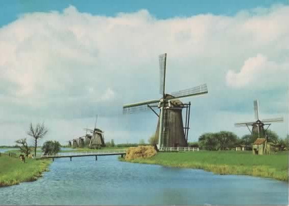 Kinderdijk Molen, Verzenden, 1960 tot 1980, Ongelopen, Zuid-Holland