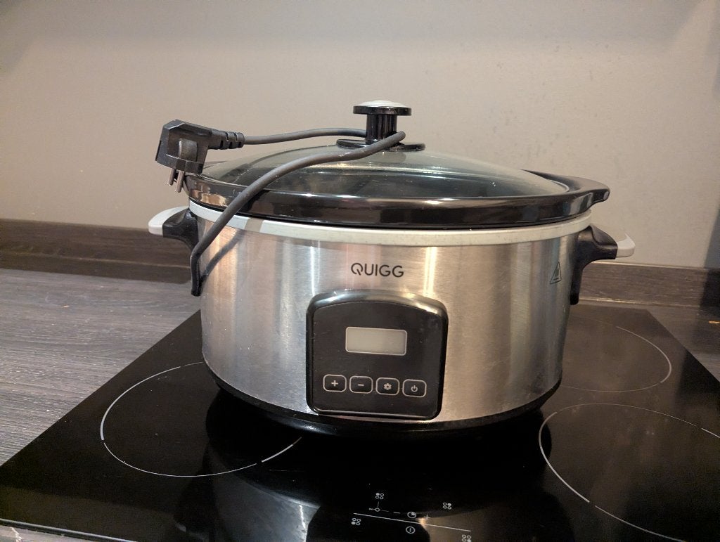 Quigg / Medion Slowcooker 5,5L, Witgoed en Apparatuur, Slowcookers, Ophalen of Verzenden, Timer, Gebruikt