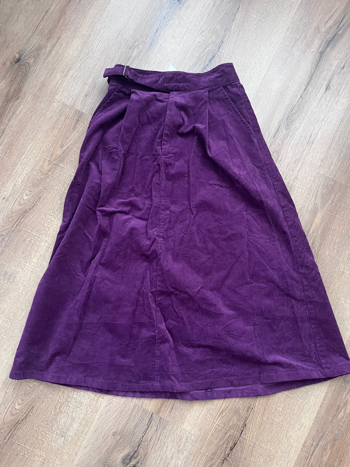 Paarse corduroy midi rok - Maat 34-36, Paars, Ophalen of Verzenden, Maat 34 (XS) of kleiner, Gedragen