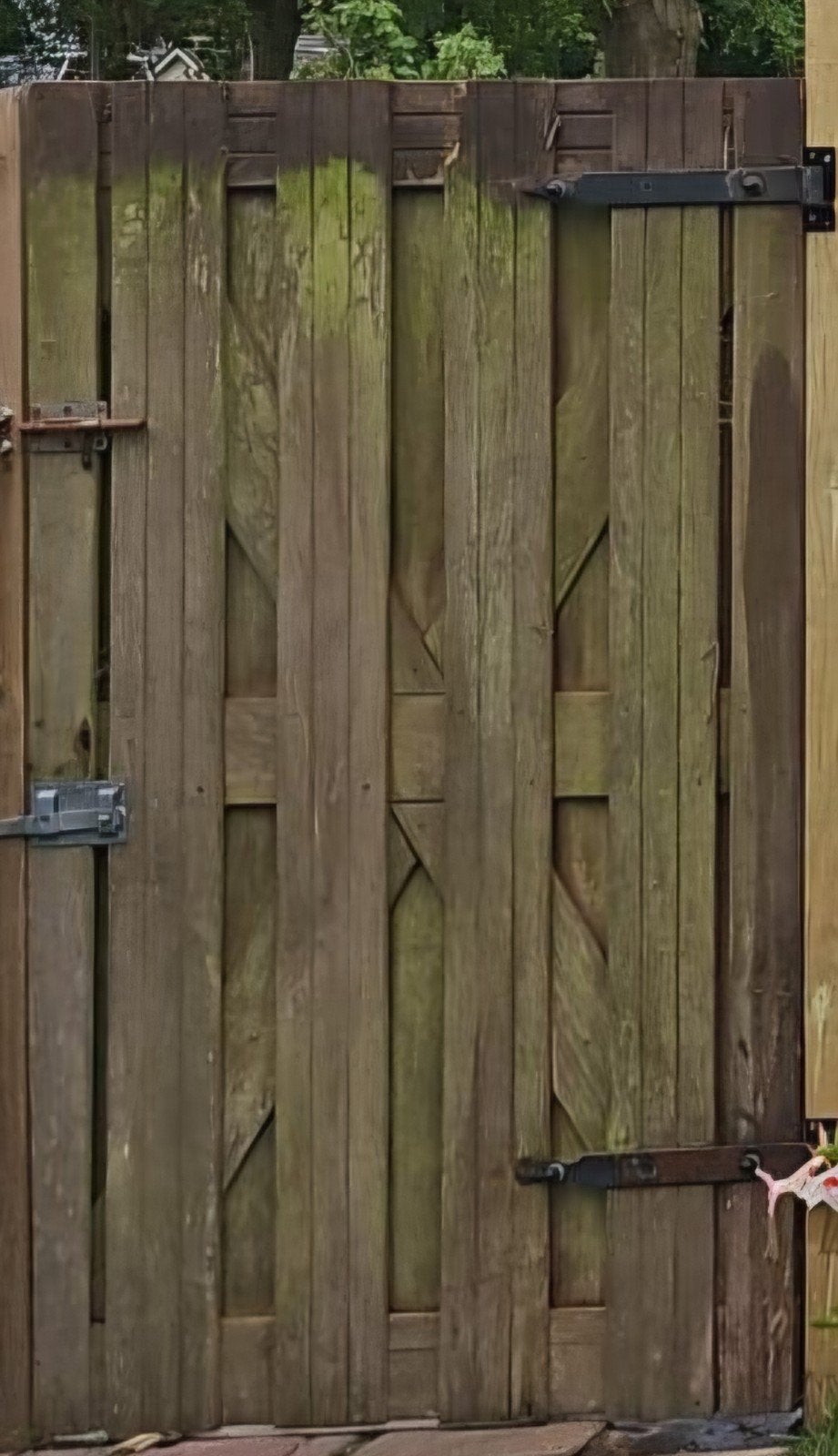 Hardhouten schuttingdeur, Tuin en Terras, Gebruikt, Minder dan 3 meter, Ophalen of Verzenden, 2 meter of meer