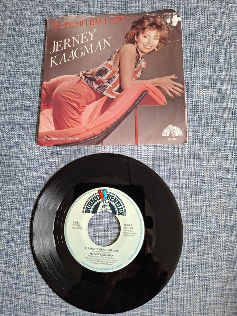 single vinyl Jerney Kaagman - All Right, Here I Am  1984, Cd's en Dvd's, Vinyl Singles, Gebruikt, 7 inch, Ophalen of Verzenden