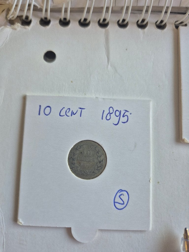 Munt 10 cent 1895 Wilhelmina schaars, Postzegels en Munten, Munten | Nederland, Zilver, Ophalen of Verzenden, 10 cent, Koningin Wilhelmina