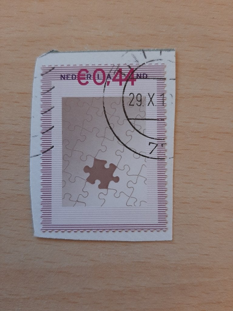 Persoonlijke postzegel puzzelstukje, Verzenden, Gestempeld