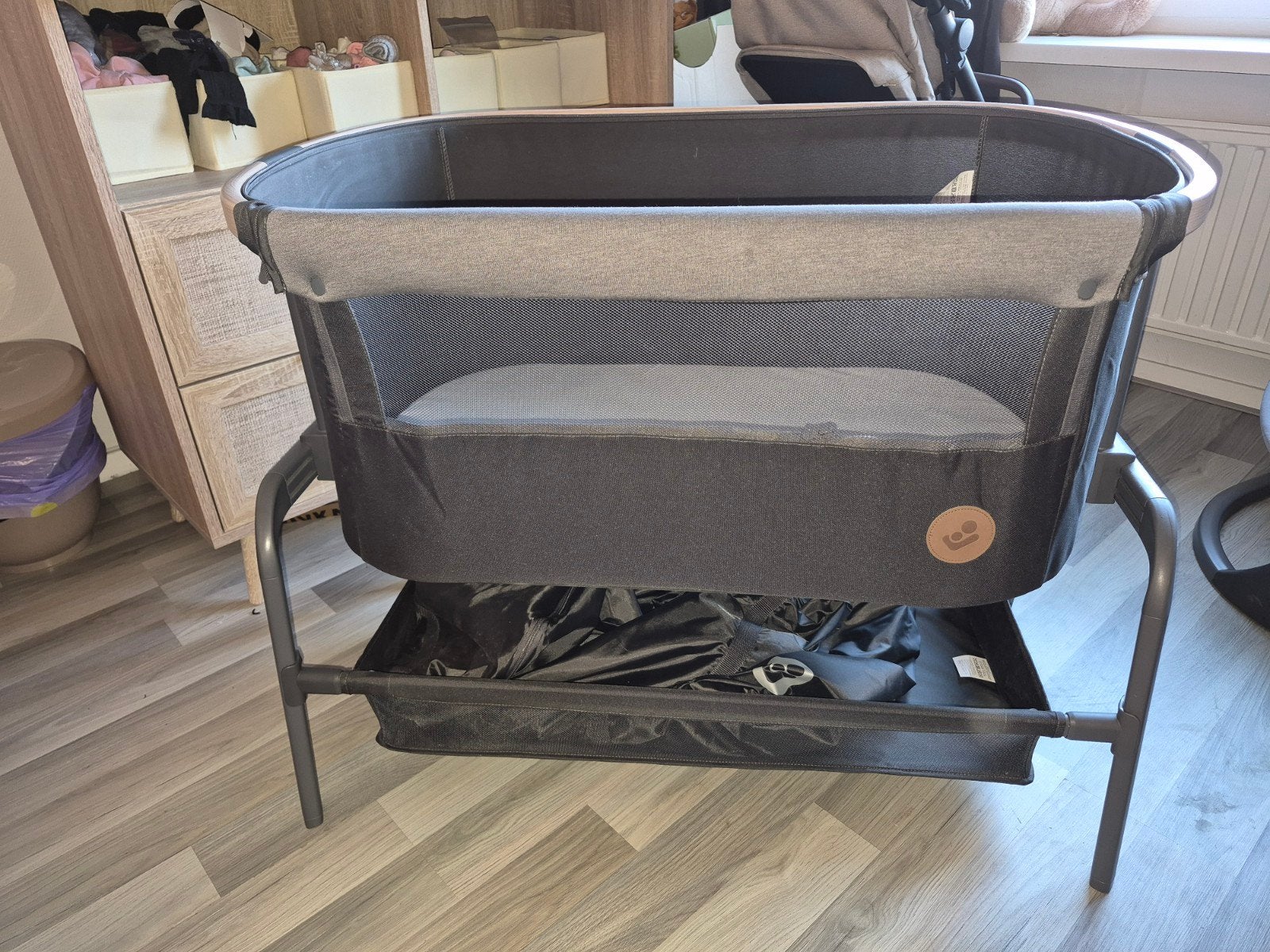 Wieg/Co-sleeper met neutrale kleuren, Ophalen of Verzenden, Zo goed als nieuw, Wieg