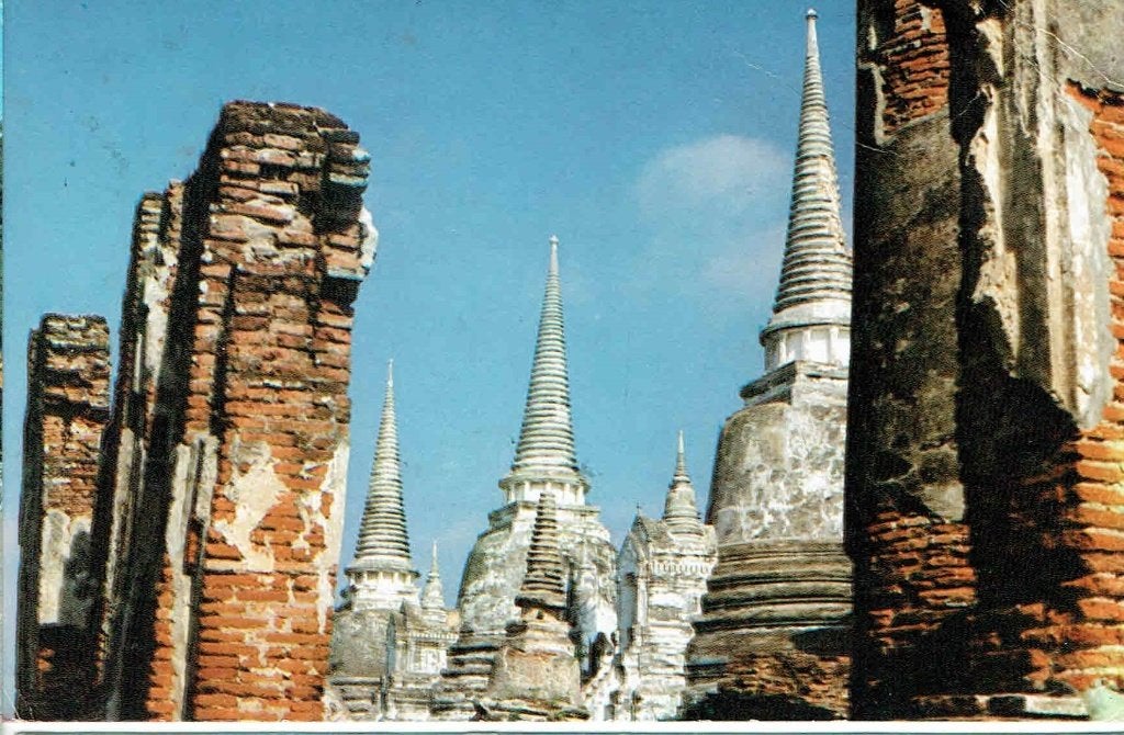 Thailand 1982  Ruines Voormalige Hoofdstad Bloem >Oostenrijk, Verzenden, 1980 tot heden, Gelopen, Gebouw