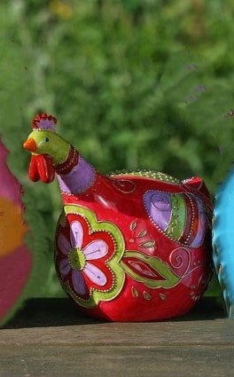 Mooi, uniek, kunstzinnig beeld Hippe Kip, Haan, rood, Ophalen of Verzenden, Nieuw, Rood, Kunststof