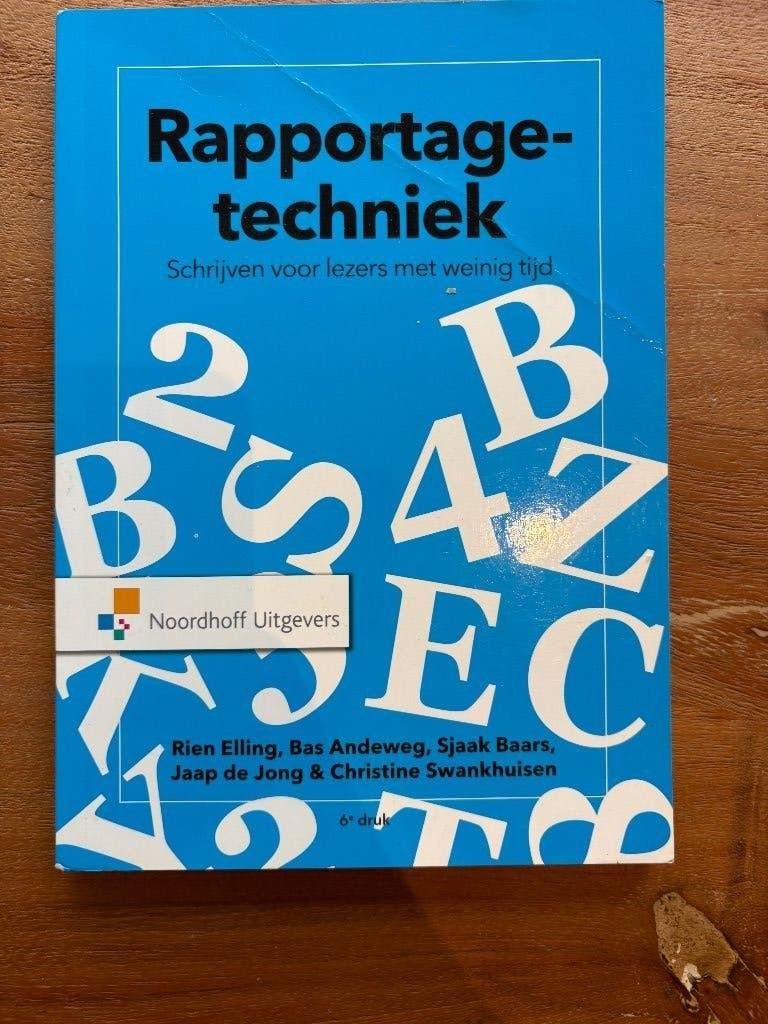 Rapportagetechniek – 6e druk, Boeken, Ophalen of Verzenden, Beta, Zo goed als nieuw, HBO