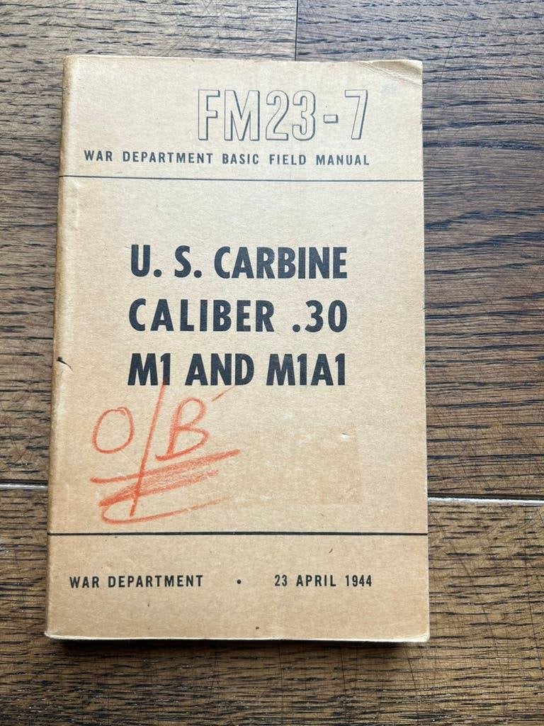 WO2 Amerikaans M1 Carbine voorschrift m1 karabijn 1944, Verzamelen, Militaria | Tweede Wereldoorlog, Amerika, Verzenden, Boek of Tijdschrift