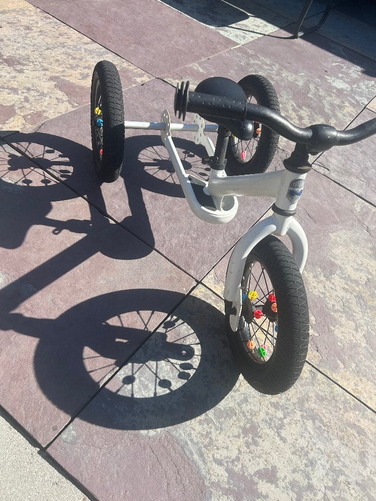 Mooie Trybike Steel 2-in-1 loopfiets – wit –, Ophalen, Zijwieltjes, Trybike, Minder dan 16 inch