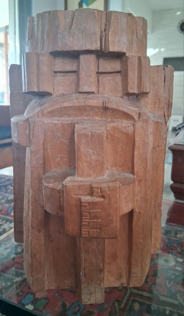 Uniek houten sculptuur van een viking koning ?, Ophalen of Verzenden