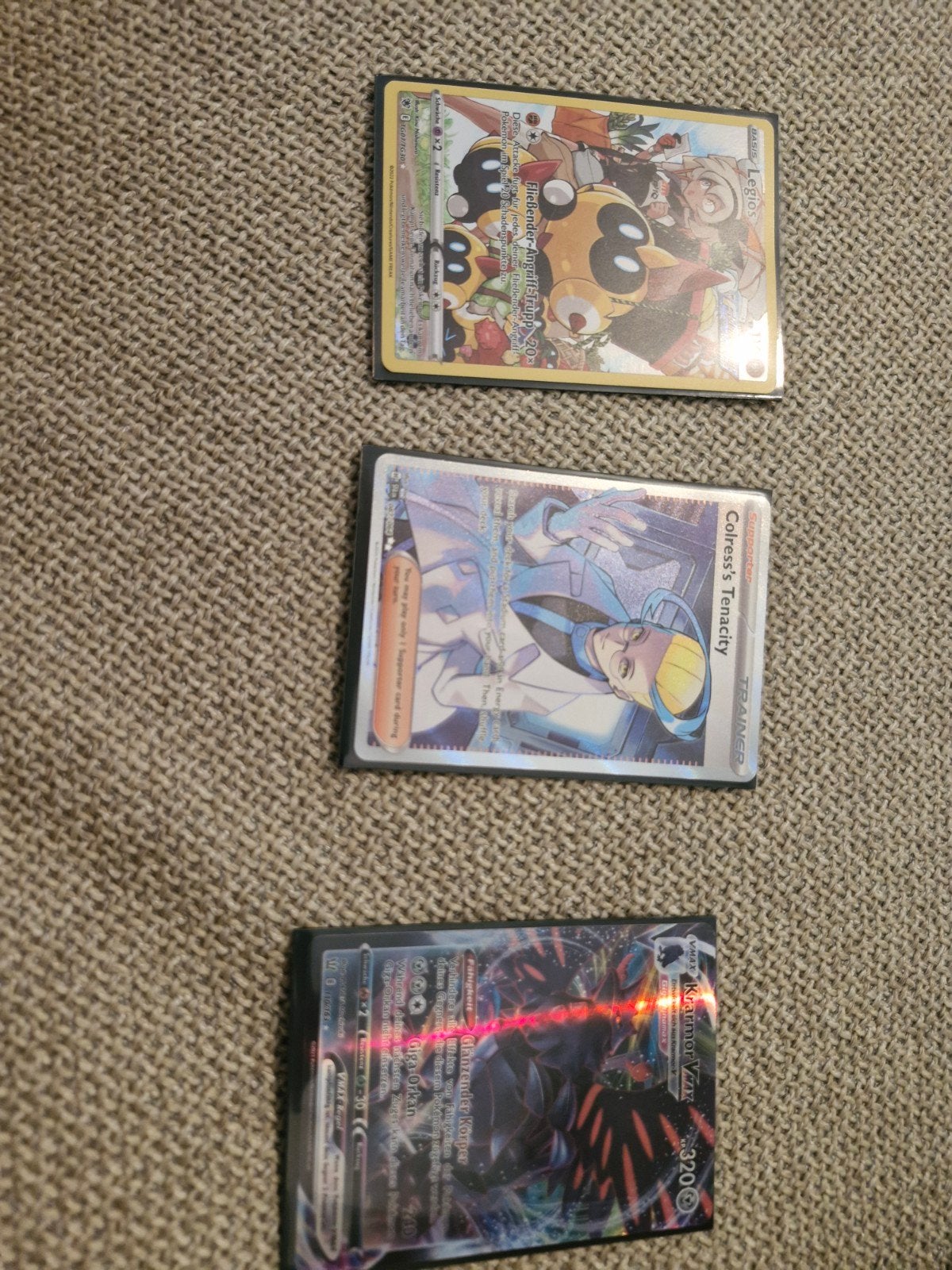 3x Pokémon Kaarten Lot (Duits/Engels) o.a. Colress Full Art, Ophalen of Verzenden, Zo goed als nieuw, Meerdere kaarten