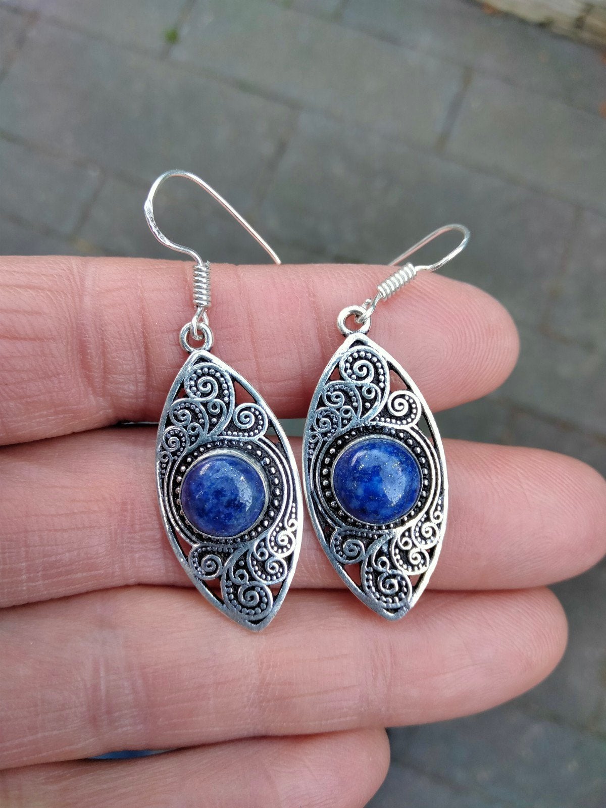 Lapis Lazuli oorbellen, Hangers, Blauw, Nieuw, Ophalen of Verzenden