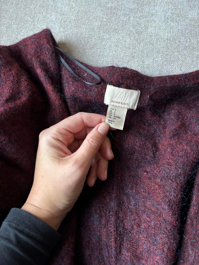 H&M Mohair Blend Vest - Maat S - bordeauxrood, Ophalen of Verzenden, Zo goed als nieuw, Maat 36 (S), Rood