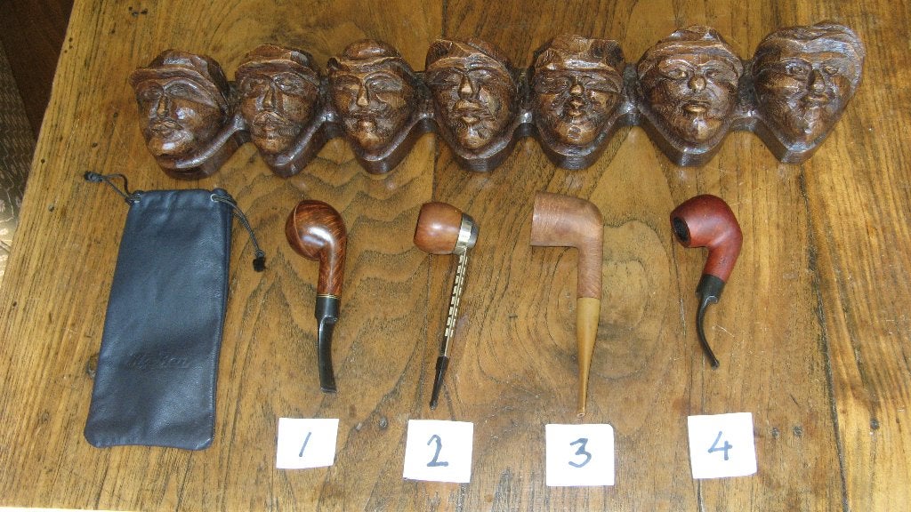 antiek pijpenrek+4 tabakspijpen izgs, Verzamelen, Ophalen of Verzenden, Gebruikt, (Water)pijp