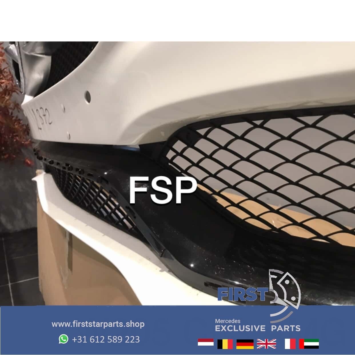 W205 C63 AMG VOORBUMPER WIT Mercedes C Klasse 2014-2018 SEAD, Gebruikt, -, Voor, Ophalen of Verzenden