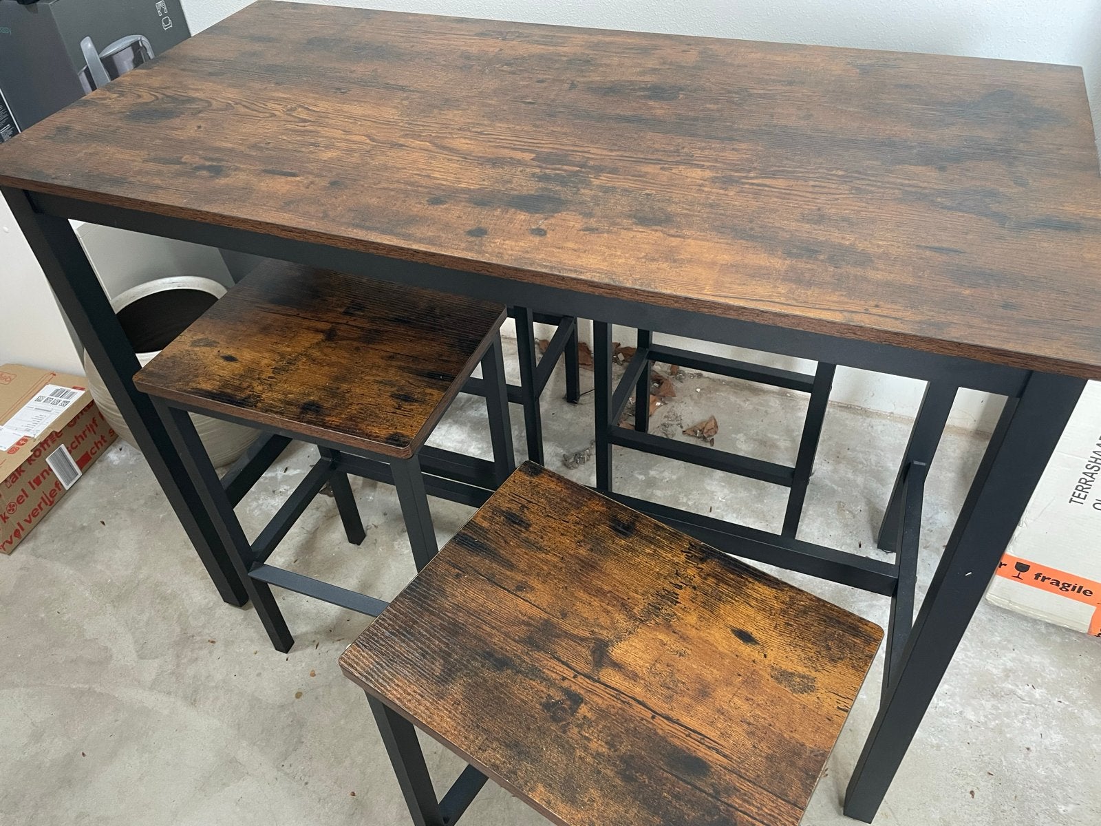 Eettafel set met 6 barkrukken (nieuw en gebruikt), Ophalen, 100 tot 150 cm, 50 tot 100 cm, Zo goed als nieuw