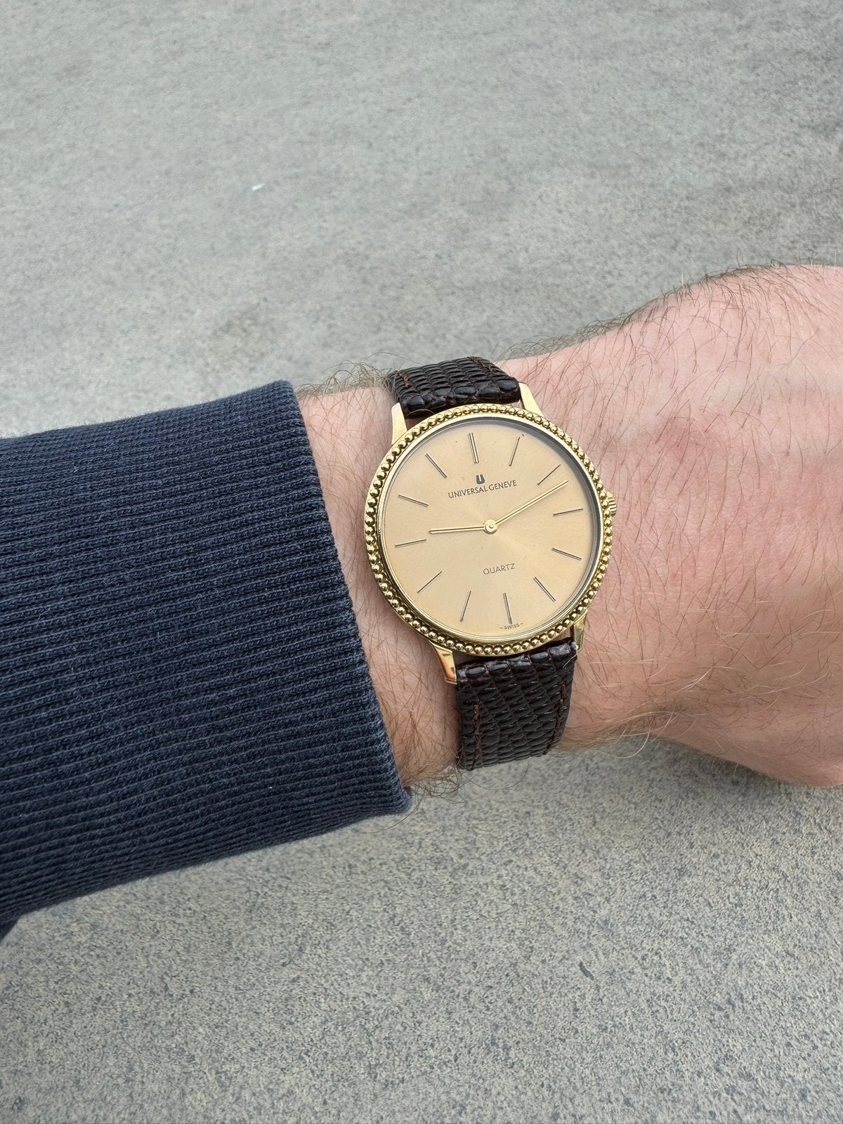 Universal Geneve dress watch, Ophalen of Verzenden, Zo goed als nieuw, Leer, Overige merken