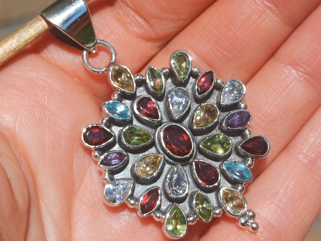 Vanoli 925 zilver kettinghanger granaat peridot citrien, Daiva1973@hotmail.com, Vanoli, Overige kleuren, Amsterdam